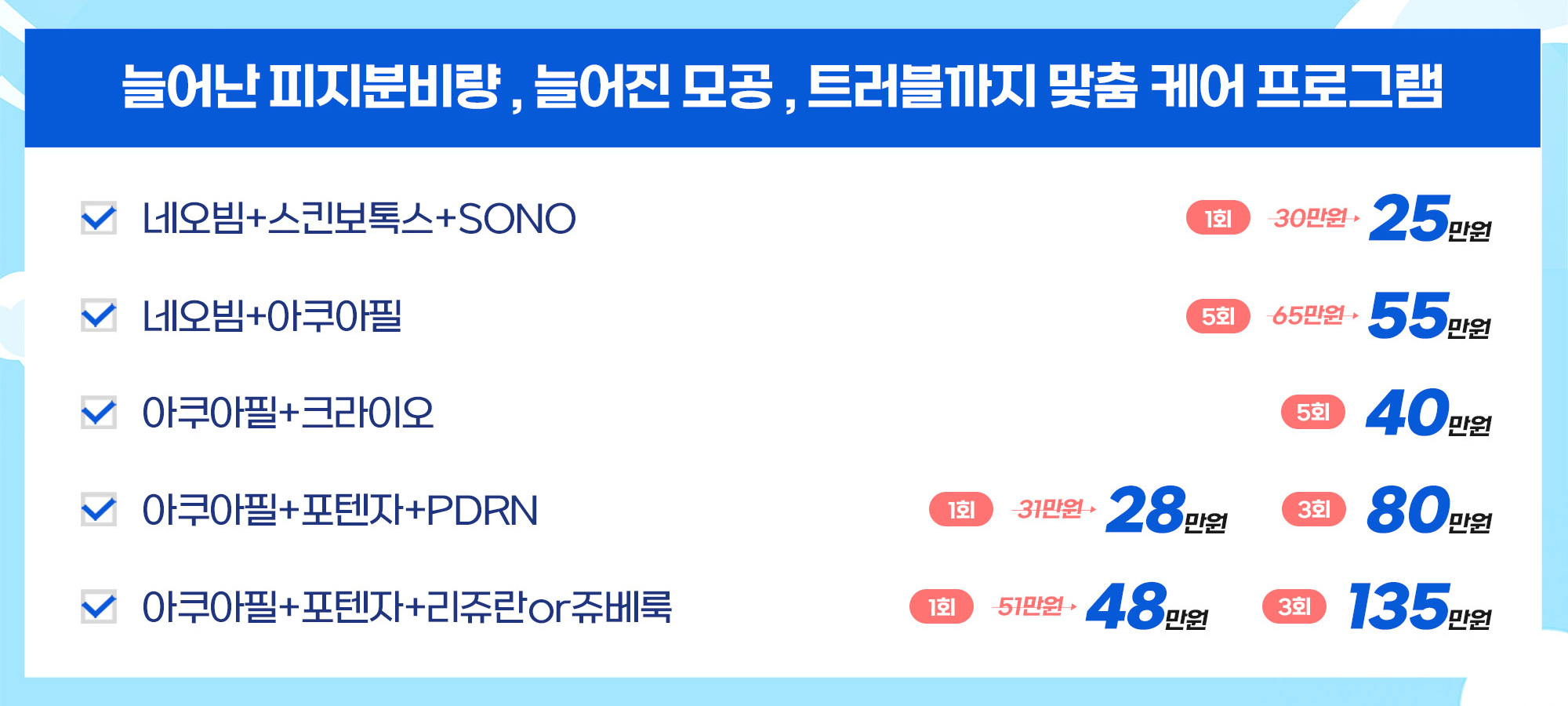 늘어난 피지분비량, 늘어진 모공, 트러블까지 맞춤 케어 프로그램